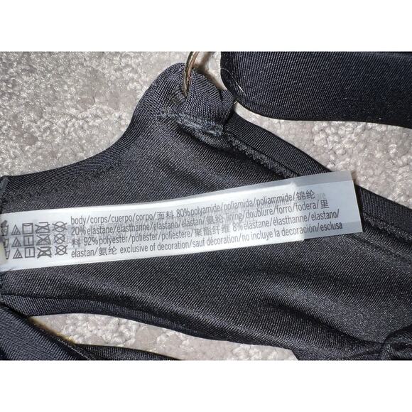 36DD Victoria's Secret Bikini Top Underwire Semi Padded Seamed Black Sexy Swim - Picture 8 of 8